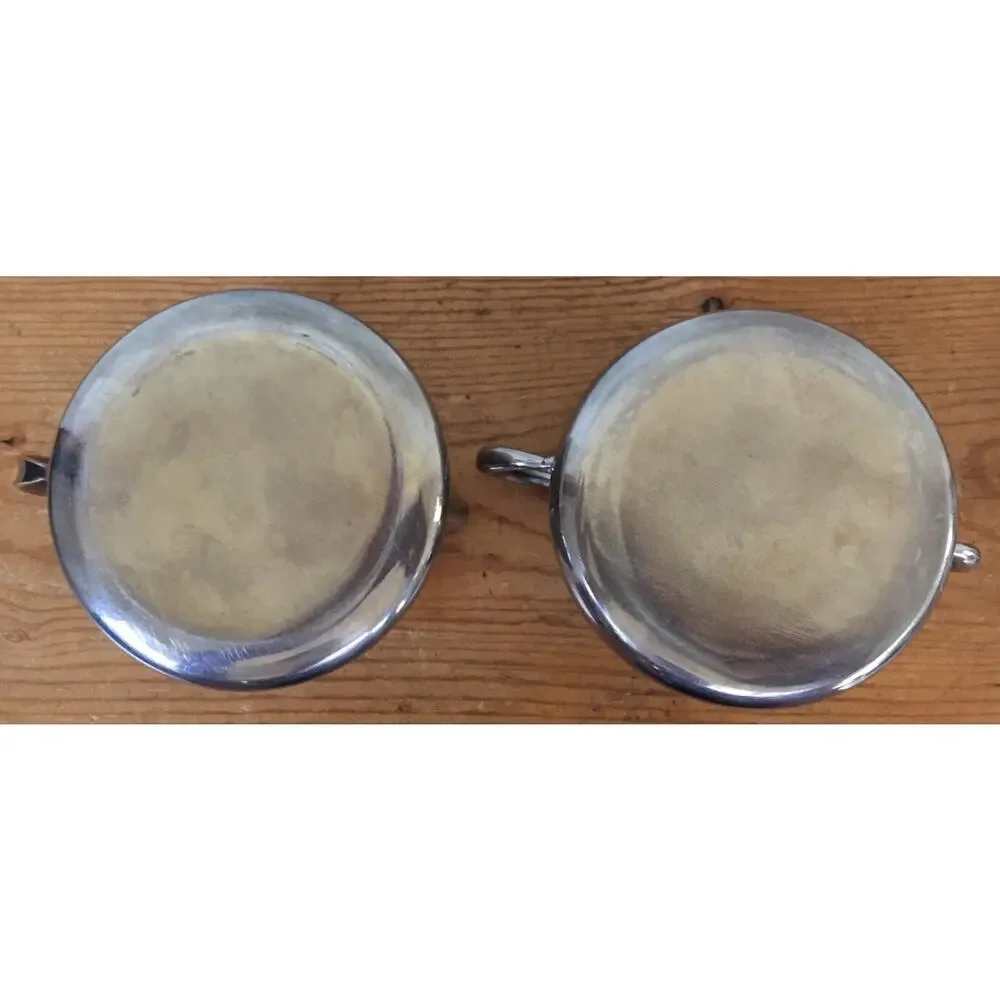 Pair Stainless Steel Vintage Style Restaruant Ware Diner Creamer Sugar Pot Set